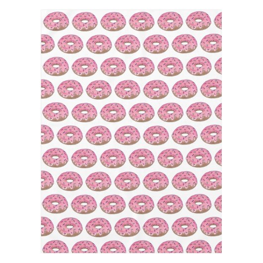 Pink Donut Rainbow Sprinkles Doughnut Breakfast Tischdecke (Vorderseite)
