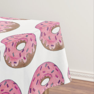 Pink Donut Rainbow Sprinkles Doughnut Breakfast Tischdecke