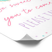 Pink Donut So Sweet Birthday Gefallen Zeichen Poster (Ecke)