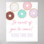 Pink Donut So Sweet Birthday Gefallen Zeichen Poster (Vorne)