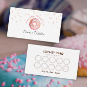 Pink Donut Sprinkle Cute Bakery Loyalty Visitenkarte