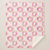 Pink Donut Sprinkle Muster Sherpa Throw Blanken Sherpadecke (Vorderseite)