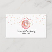 Pink Donut Sprinkle Watercolor Bakery Pastry Chef Visitenkarte (Vorderseite)