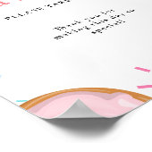 Pink Donut SPrinkles Favors Baby Shower Sign Poster (Ecke)