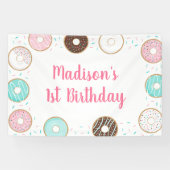Pink Donut Sprinkles Geburtstag Banner (Horizontal)