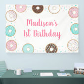 Pink Donut Sprinkles Geburtstag Banner (Messe)