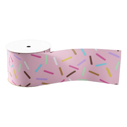 Pink Donut Sprinkles Print Ribbon Ripsband (Spule)