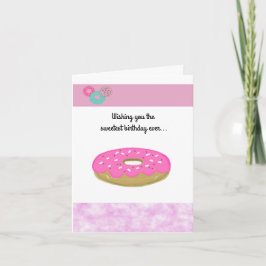 Pink Donut Sweetest Geburtstag je Karte