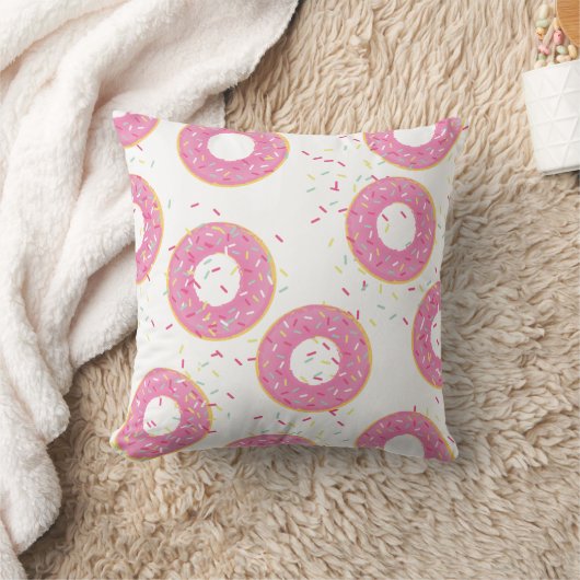 Pink Donut Throw Kissen (Decke)