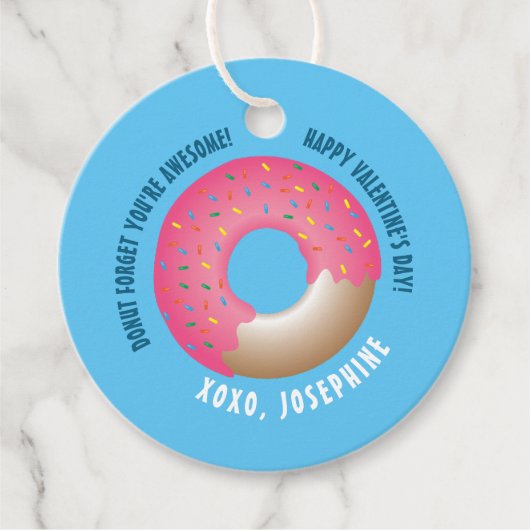 Pink Donut Vergiss Du bist Phantastisch Valentinst Geschenkanhänger (Vorderseite)