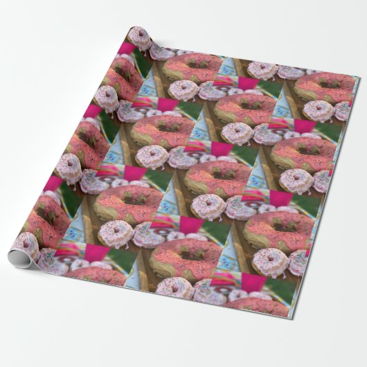 Pink-Donut-Verpackungspapier Geschenkpapier (Ungerollt)