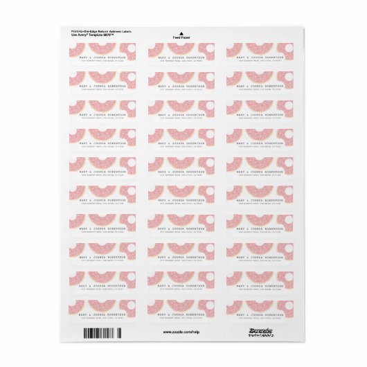 Pink Donut White Address Label (Vorne)