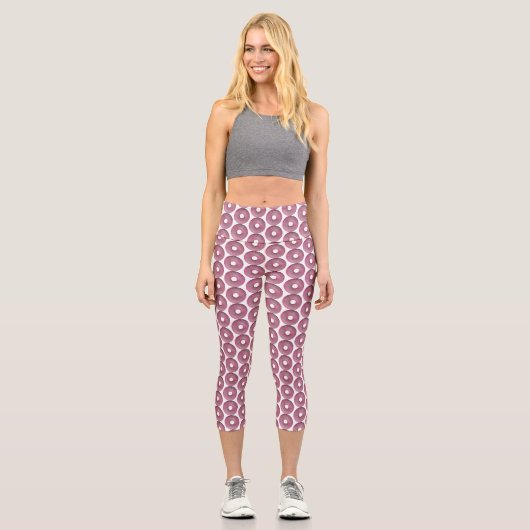 Pink donut with sprinkles capri leggings (Vorderseite)