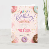 Pink Donut Zwei Süße Geburtstag Karte (Vorderseite)