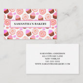 Pink Donuts Cupcakes Backbäckerei Business Card Visitenkarte (Vorne/Hinten)