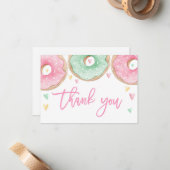 Pink Donuts Danke Mitteilungskarte (Vorderseite/Rückseite Beispiel)