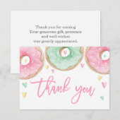 Pink Donuts Danke Mitteilungskarte (Vorne/Hinten)