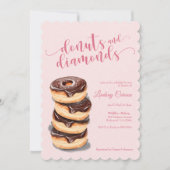 Pink Donuts Diamonds Bridal Dusche Einladung (Vorderseite)