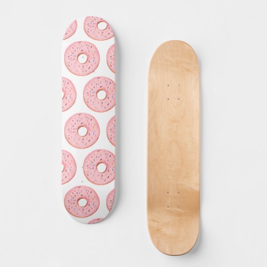 Pink Donuts Muster Skateboard (Vorderseite)