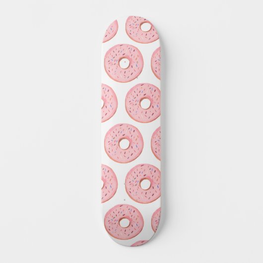 Pink Donuts Muster Skateboard (Vorderseite)