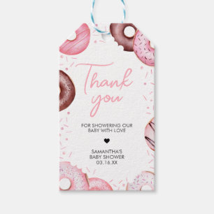 Pink Donuts und Diapers Baby Duwer Fevor Tags Geschenkanhänger