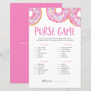 Pink Donuts Was ist in deinem Purse Baby Shower Ga