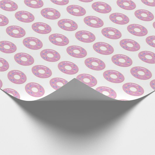 Pink Donuts Wrapping Paper Geschenk Wrap Doughnut Geschenkpapier (Ecke)