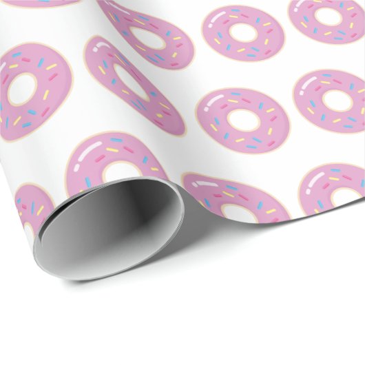 Pink Donuts Wrapping Paper Geschenk Wrap Doughnut Geschenkpapier (Rolleneckpunkt)