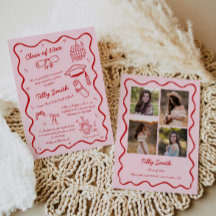 Pink Doodle Abschluss Ankündigung Girl 4 Fotos