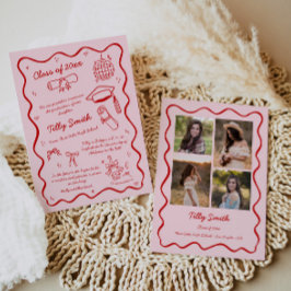 Pink Doodle Abschluss Ankündigung Girl 4 Fotos