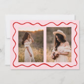 Pink Doodle Abschluss Danke, Card 3 Foto Wavy Dankeskarte (Rückseite)