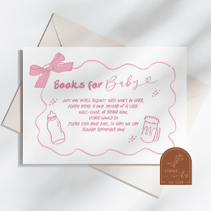 Pink Doodle Baby wird Bücher für Baby zubereiten Begleitkarte