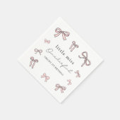 Pink Doodle Bow Baby Girl 1. Geburtstag Serviette (Ecke)
