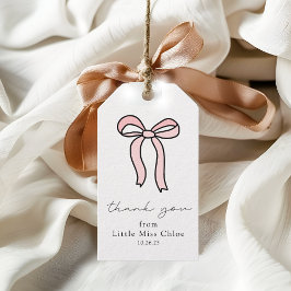 Pink Doodle Bow Baby Girl 1. Geburtstag Vorliebe T Geschenkanhänger