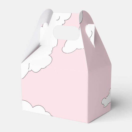 Pink Doodle Cloud Nine Baby Dusche Geschenkschachtel (Rückseite)