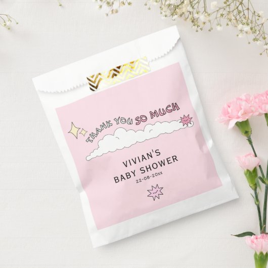Pink Doodle Fun Cloud Baby Dusche Geschenktütchen (Versiegelt)