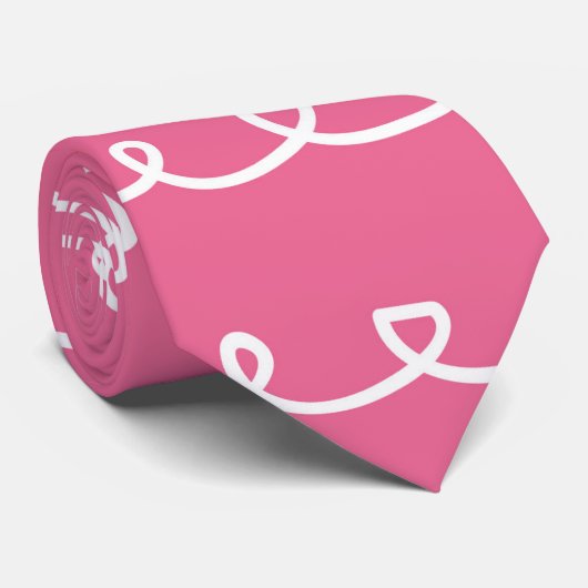 Pink Doodle Krawatte (Gerollt)