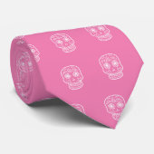Pink Doodle Skull Krawatte (Gerollt)