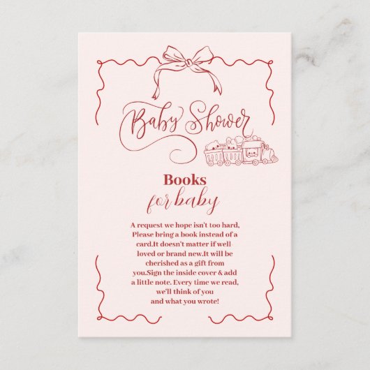 Pink Doodle Toys Bow Babydusche Bücher für Baby Begleitkarte (Vorderseite)