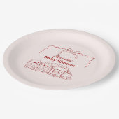 Pink Doodle Toys Bow Babydusche Pappteller (Schrägansicht)