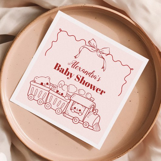 Pink Doodle Toys Bow Babydusche Serviette