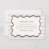 Pink Doodle Wavy Frame Wedding Dankeskarte (Vorderseite)