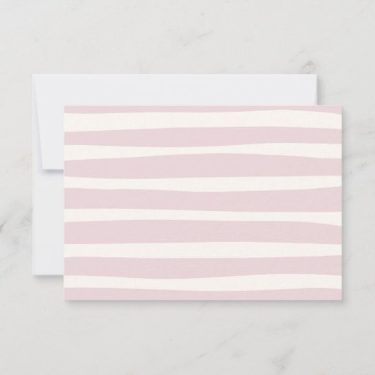 Pink Doodle Wavy Frame Wedding RSVP Karte (Rückseite)