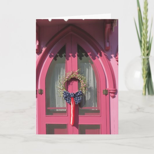 Pink Door Gingerbread Hütte - Martha's Vineyard Karte (Vorderseite)