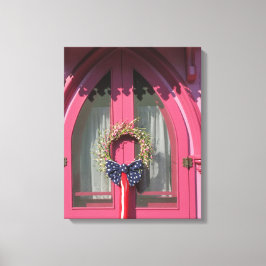 Pink Door Gingerbread Hütte - Martha's Vineyard Leinwanddruck