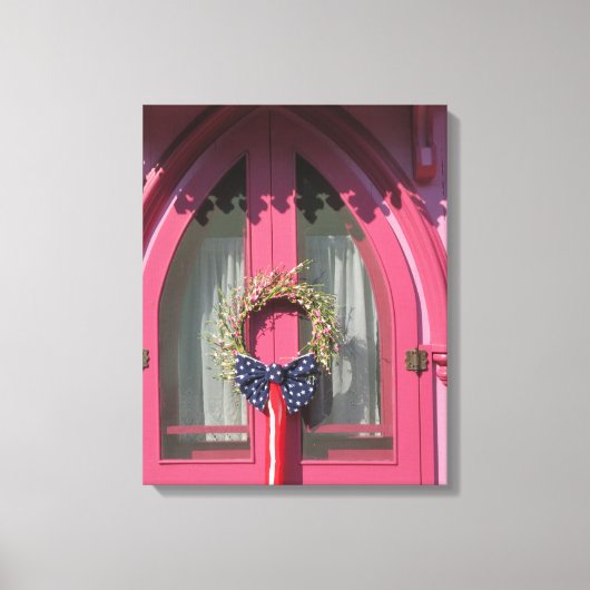 Pink Door Gingerbread Hütte - Martha's Vineyard Leinwanddruck (Vorderseite)