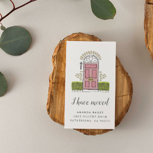 Pink Door Moving Announcement Cards Begleitkarte