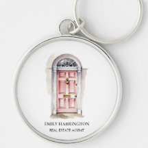 Pink Door Watercolor Logo Immobilienmakler