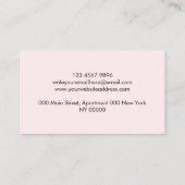 Pink Doppy Pocket Niedlicher französischer Bulldog Visitenkarte (Rückseite)