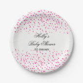 Pink Dot Baby Dusche Teller, Confetti Party Teller (Vorderseite)